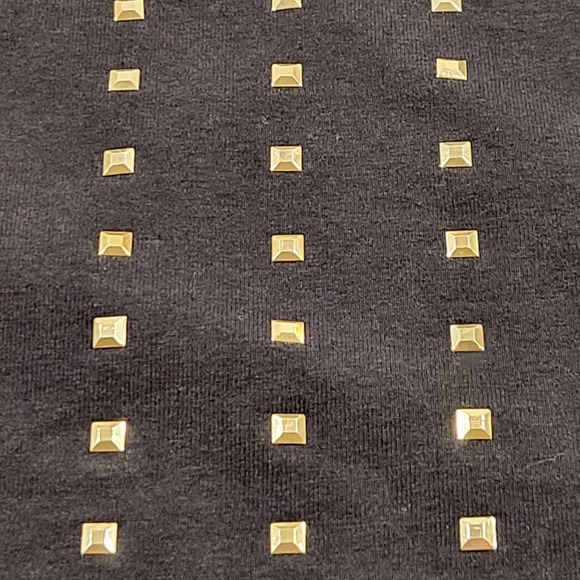 Tommy Hilfiger XS Shirt Gold Shiny Studs Semi Fitted Crew Neck - Picture 3 of 11